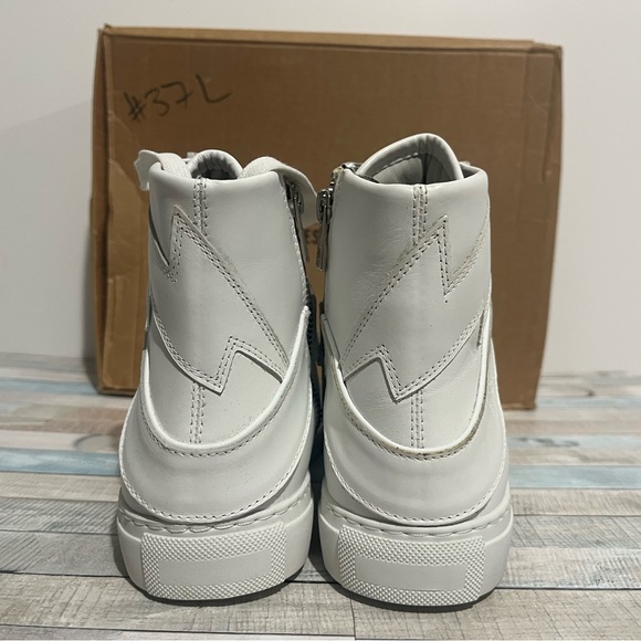 Zadig & Voltaire High Flash White Leather Platform Sneakers - Picture 7 of 8